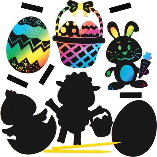 Baker Ross Pasen Magneten met Krasfolie - Knutselspullen voor Kinderen (1 stuks)