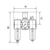 RIEGLER FU 624-M-10 Onderhoudseenheid 3-delig »Futura«