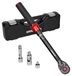 HYCHIKA Momentsleutel 3/8 inch, 10-60 Nm, ± 2% nauwkeurigheid, 72 tanden, auto motorfiets fiets momentsleutelset met 3/8 naar 1/4 adapter, cardangewricht, 75 mm verlengstang fiets
