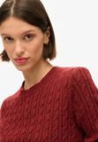 Superdry - Getailleerde kabeltrui met ronde hals - Dames - Claret Red