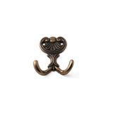 Merkloos / Sans marque Luxe kapstokhaken - jashaken - antiek brons - dubbele haak - 6,5 x 5,8 cm
