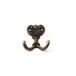 Merkloos / Sans marque Luxe kapstokhaken - jashaken - antiek brons - dubbele haak - 6,5 x 5,8 cm