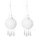 WELFE AMARE Solar Lampion 2-delige set met kwasten wit Ø ca. 20 cm met 1 warm witte LED, 9700-1013-101