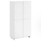 vidaXL Highboard Wit 79 x 41 x 151 cm Bewerkt hout