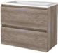 Basic Line Start 46 Badkamermeubelset - 80 x 46 cm - Greeploos - 2 Lades - Acryl Wastafel - Zonder Kraangat - Scotch Oak