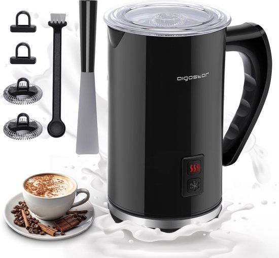 Aigostar Capu 30LR6 - Elektrische Melkopschuimer - 3-in-1 - Zwart