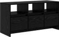 vidaXL Tv-meubel 102 x 37,5 x 52,5 cm Zwart eiken Bewerkt hout