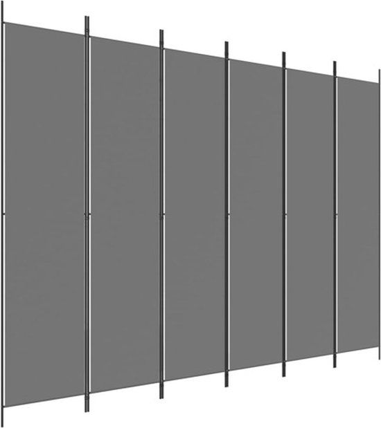 vidaXL Kamerscherm met 6 panelen, 300 x 220 cm, antracietkleurig stof