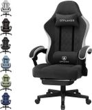 GTPLAYER - Gamingstoel Ergonomisch - Met Veerzitkussen en Voetensteun - Zwart