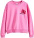 Next Dames Coca-Cola Zomersweater Gewassen Look Roze Katoen Lange Mouw Ronde Hals Regular Fit Casual
