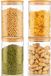 Sans marque Récipients de stockage en verre avec couvercles - hermétique - set de 4 - couvercles en bambou - 947 ml