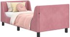 vidaXL Kinderbedframe met hoofdbord, roze, 80 x 160 cm, fluweel