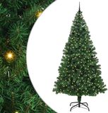 vidaXL Kunstkerstboom Groen 240 cm PVC en Staal en Kunststof