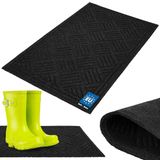KOTARBAU® Droogloopmat, Schoonloopmat, Deurmat, Polyester + Gummi, 45 x 75 cm, Grijs, Rechthoekig, Inloopmat, Deurmat Antislip, Vuilvanger, voor Binnen, Entreemat