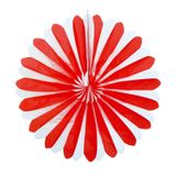 Merkloos / Sans marque Decoratie waaiers - rood/wit - Dia 35 cm - Hangende versieringen/Feestartikelen - Polen - Oostenrijk - Canada - Zwitserland