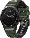 By Qubix Qubix - Geschikt voor Garmin bandje - 22mm Quickfit - Leer + Siliconen - Groen