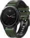 By Qubix Qubix - Geschikt voor Garmin bandje - 22mm Quickfit - Leer + Siliconen - Groen