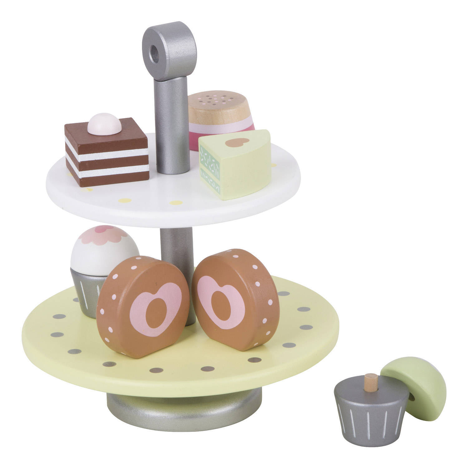 Classic World Houten Etagère Cupcakes, 10dlg