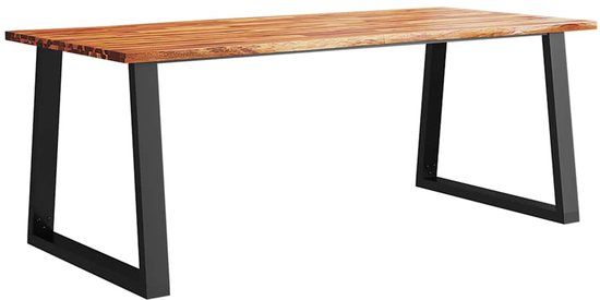 vidaXL Eettafel met natuurlijke rand 200x90x75 cm massief acaciahout