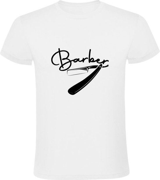 Sol's Barber Heren T-shirt - Wit - Maat L