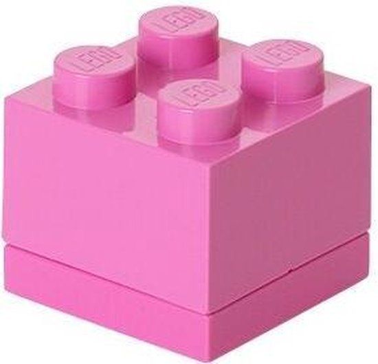 LEGO Opbergbox Mini Brick 4 - Roze - 4.6 x 4.6 x 4.3 cm