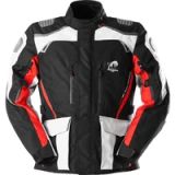 Furygan Apalaches Evo Motorjack voor heren, waterdicht, ademend, D3O, thermische voering, afneembaar, 12 zakken voor heren, zwart/parel-rood, XXL
