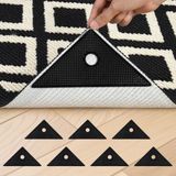 OTraki Set van 8 antislip tapijtmatten, 20 x 14,3 cm, grote driehoekige antislip tapijtmatten, wasbaar en herbruikbaar, van hoogwaardig polyurethaan, geschikt voor H