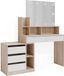 Vicco Kaptafel Anja Wit/Sonoma 139.8 cm met spiegel en LED-lichtslinger