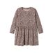 NAME IT MINI midi jurk met plooien en panterprint - oudroze