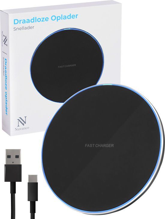 Nuvance Draadloze Oplader 15W - Inclusief Kabel - Wireless Charger - Fast Charger - iPhone en Samsung