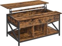 Merkloos In hoogte verstelbare salontafel - Vintage Bruin-Zwart