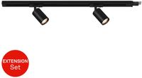 Briloner Rail - Verlengkabel voor railverlichting - uitbreidingsset - opbouwrail - 2x GU10 spots - draaibaar - 0.75 cm - zwart