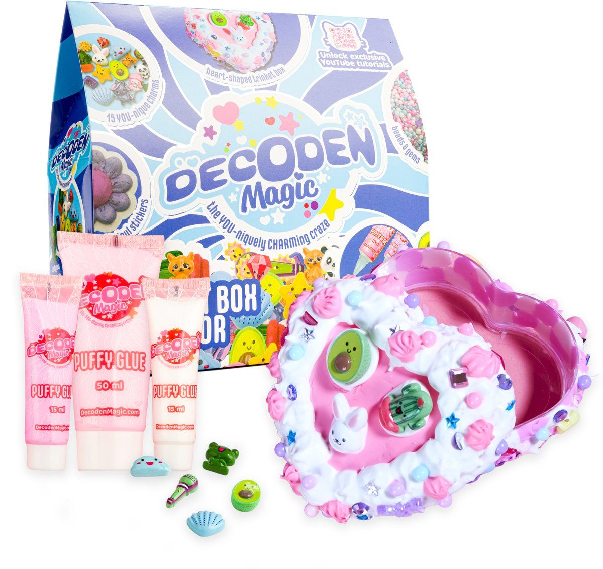Gear2Play Decoden Magic - Classic: Hartjes Sieradendoosje Knutselset