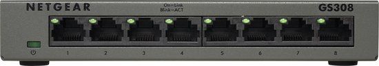 NETGEAR GS308-300UKS - 8-Port Gigabit Ethernet Switch - Black