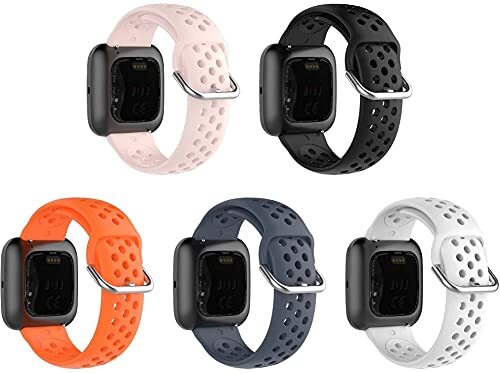 Chainfo compatibel met Fitbit Versa 2 / Versa 2 SE/Versa Lite/Versa smartwatch Watch Strap, Soft Silicone Replacement Watchband (5-Pack J)