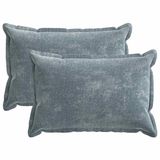 vidaXL - Taie d'oreiller - 2 pièces - Bleu clair - 30 x 50 cm - Satin de coton