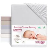 babybay Jersey hoeslaken Deluxe met membraan, zachtgrijs