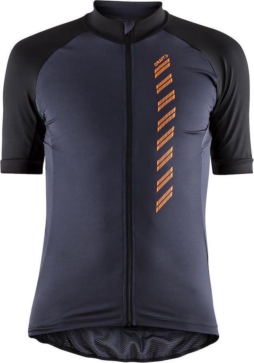 Craft Velo Jersey 2.0 - Fietsshirt Heren - Gravel/Black - Zwart/Grijs - Maat: -