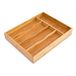 Relaxdays bestekbak HxBxD: ca. 4,5 x 25,5 x 34 cm, bestek organizer voor keukenlade, 5 vakken, bestekcassette, natuur