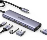 Ugreen CM511 Serie - 5-in-1 USB-C Hub - HDMI 4K - USB-A 3.0 - Grijs