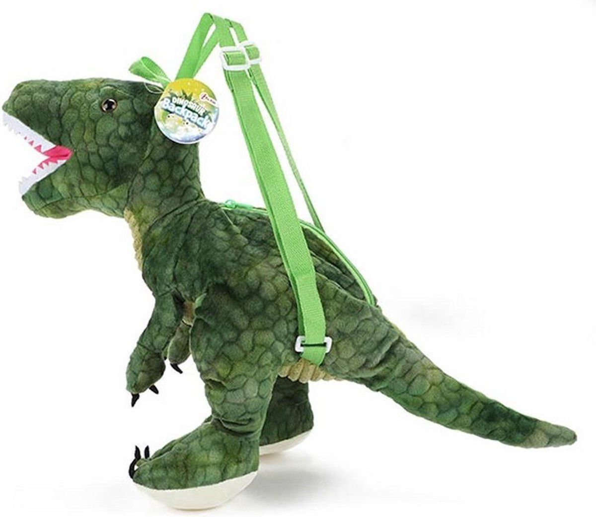 Toi Toys Pluche Rugzak Dinosaurus T-rex - kleurenmix