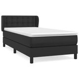 vidaXL Boxspringbed met matras, zwart, 90x200 cm, kunstleer