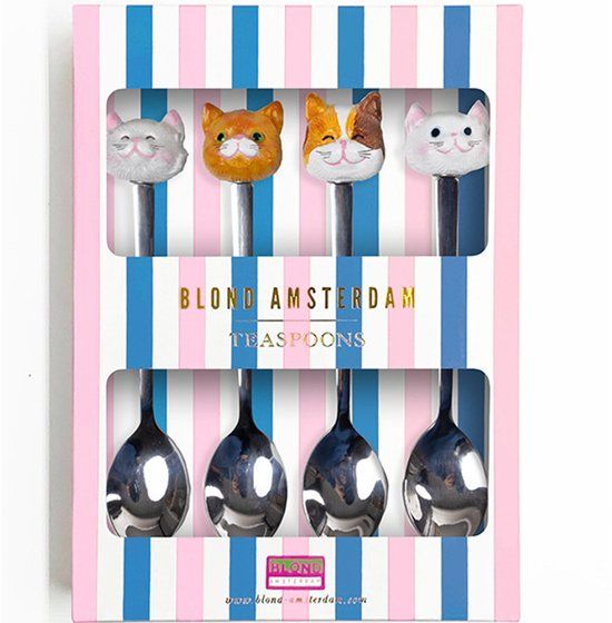 Blond Amsterdam Theelepels Kat (4-delig)