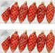 Inge-glas Kersthangers 12x dennenappels - rood 9 cm
