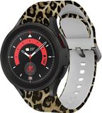 Strap-it Siliconen Smartwatch Bandje Lucky Leopard voor Samsung Galaxy Watch 5 Pro