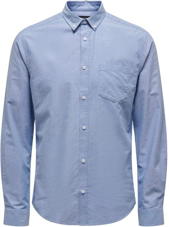 ONLY & SONS ONSALVARO LS OXFORD SHIRT - Cashmere Blue - Maat M