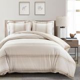 Lush Decor Farmhouse Stripe, Katoen, Neutraal, King