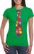 Bellatio Decorations Shoppartners Bv Foute Kerst t-shirt stropdas met kerstballen print groen voor dames S
