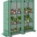 Mini-serre à 3 niveaux avec étagère, bâche en plastique résistante aux UV, portable, porte enroulable, 144 x 48 x 152 cm, verte