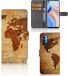B2Ctelecom OPPO Reno 4 Pro 5G Flip Cover Wereldkaart
